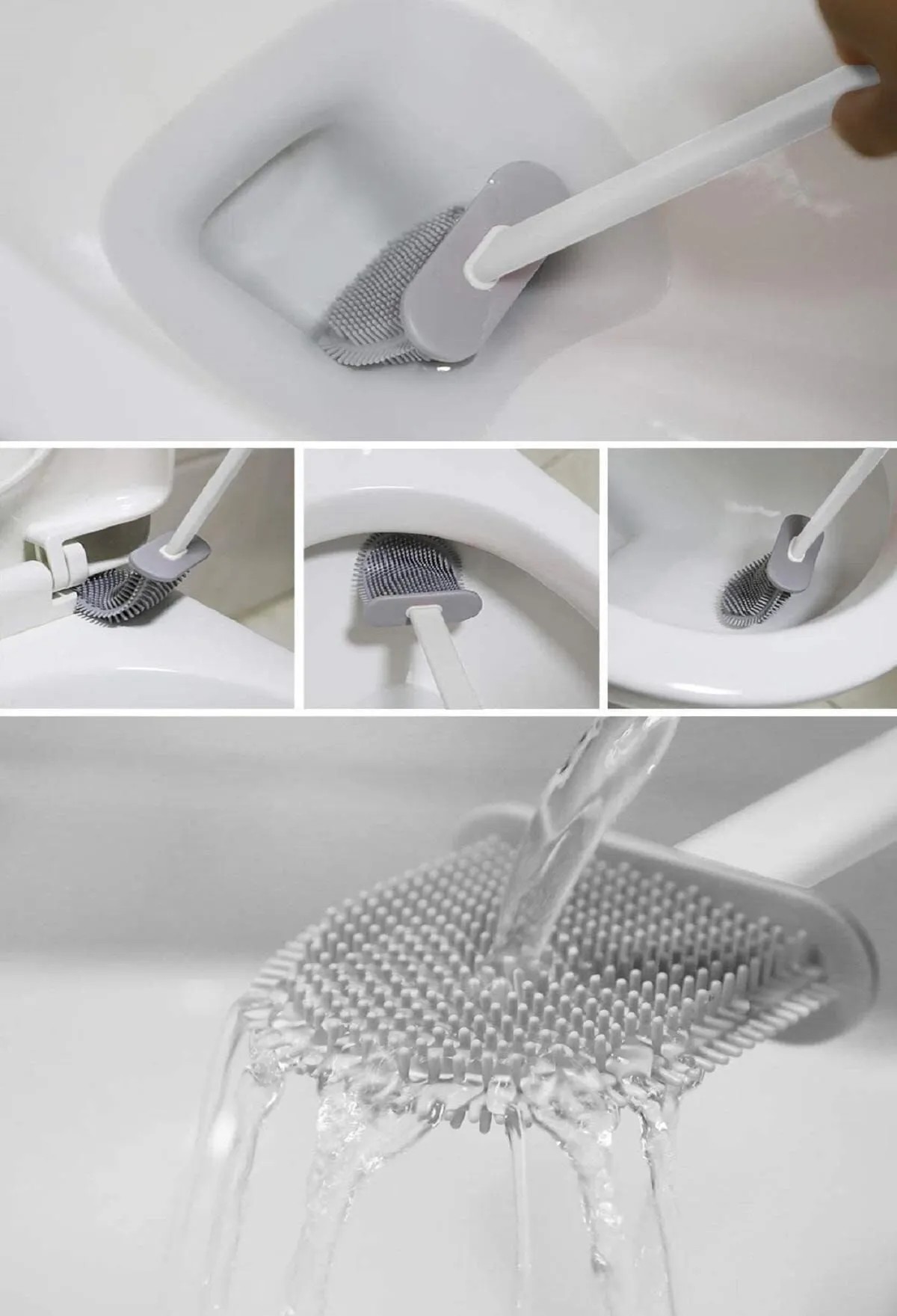 Beyaz Renk Silikon Banyo Tuvalet Klozet Temizleme Fırçası Ve Tutucu Wc Klozet Fırçası