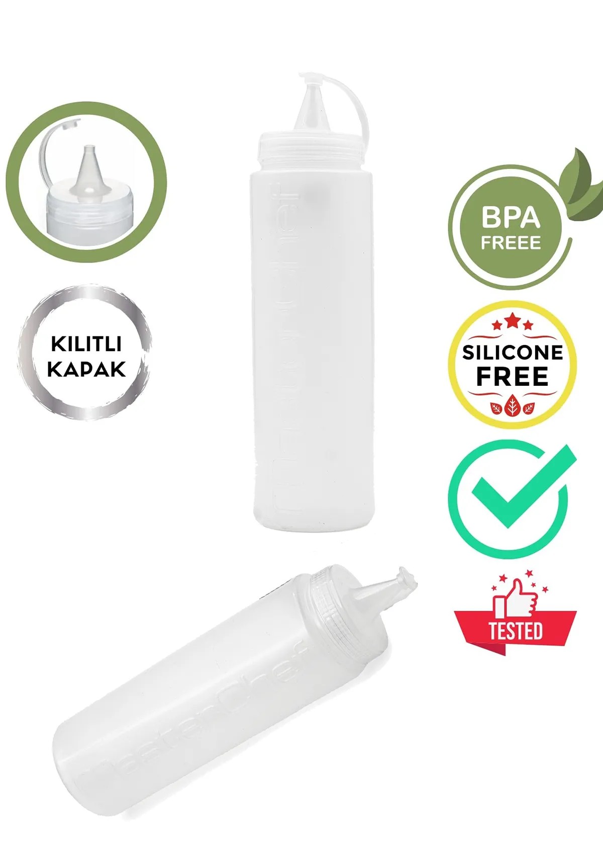 Yağdanlık & Sunumluk & Sirkelik & Sosluk & Ketçap Mayonez Kabı & Sızdırmaz Şeffaf 700 ML 3 ADE