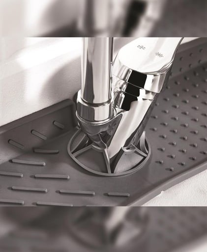 Silikon Lavabo Matı 13x36 cm – Kaymaz, Isıya Dayanıklı, Evye Koruyucu Mutfak Lavabo Pedi